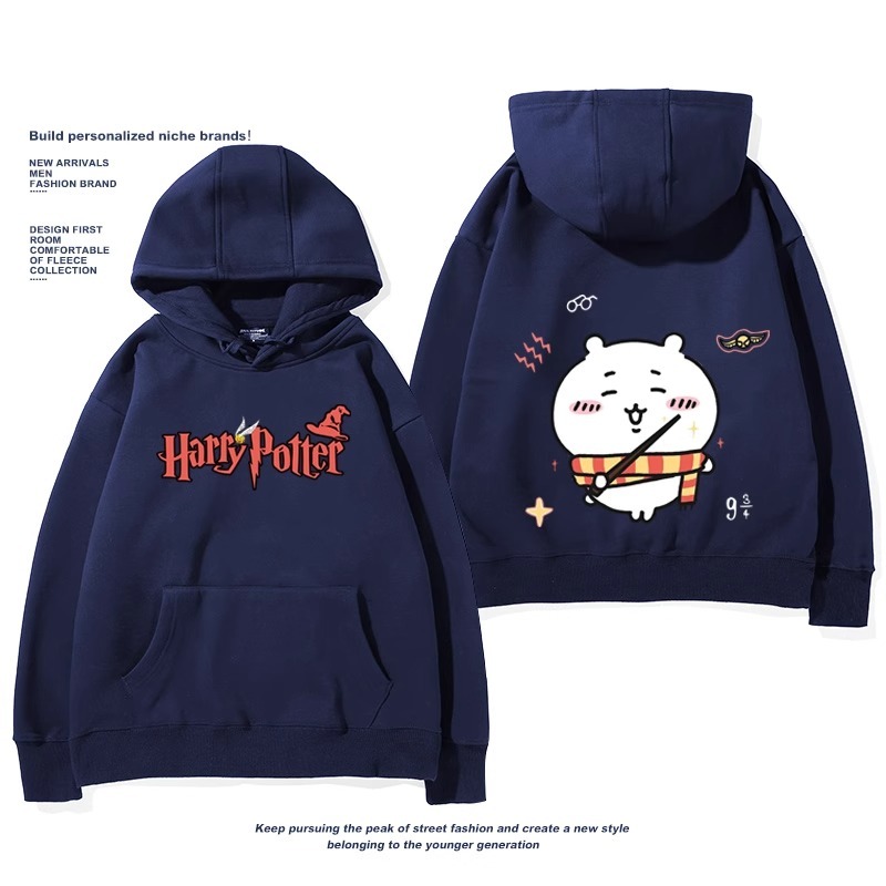 Chiikawa聯名衛衣2024秋冬新款親子情侶裝薄絨款連帽衛衣