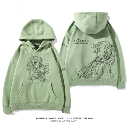 葬送的芙莉蓮 2024秋冬新款親子情侶裝薄絨款連帽衛衣