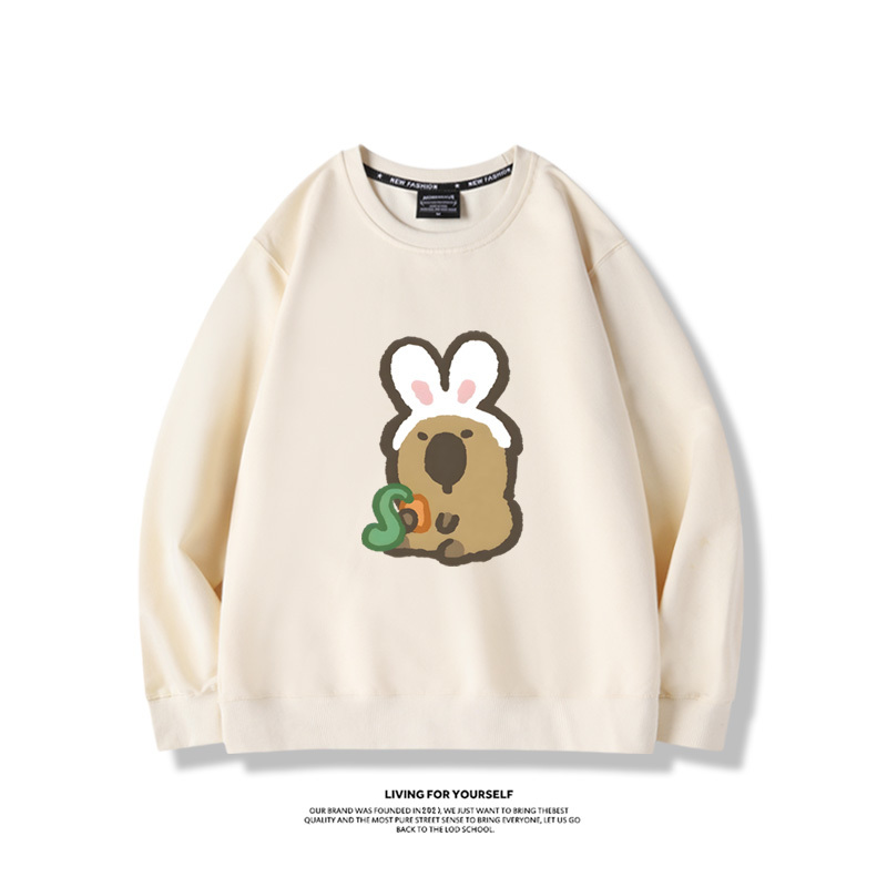 卡皮巴拉水豚2024親子情侶裝 圓領長袖