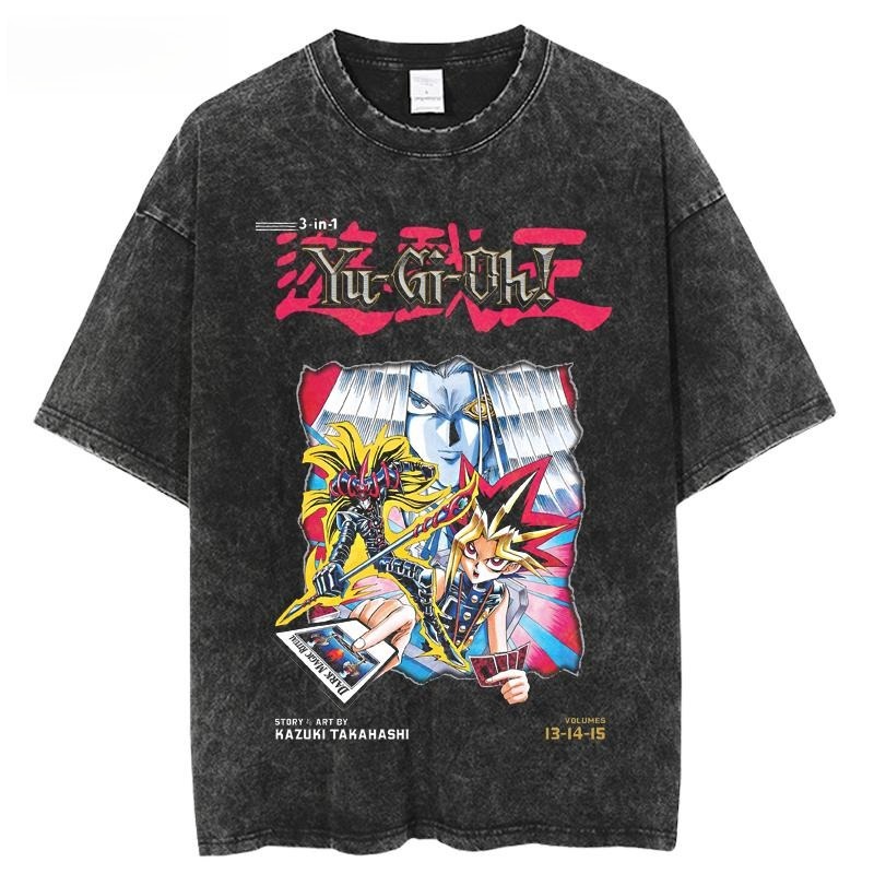 遊戲王水洗做舊  印花水洗短袖