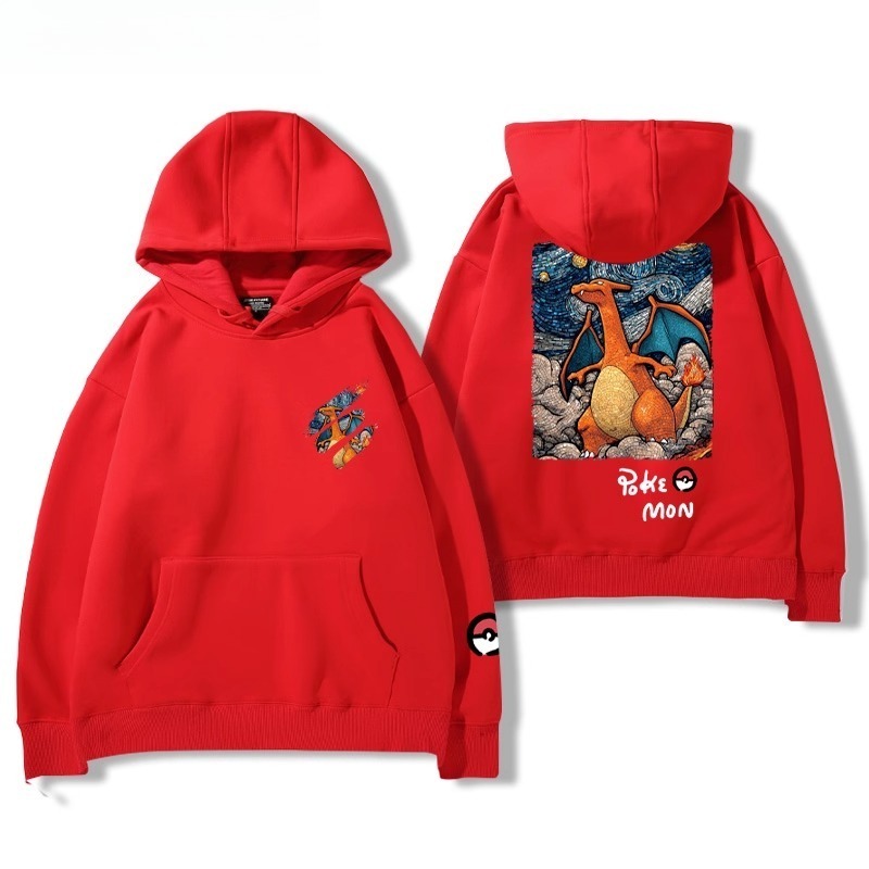 寶可夢油畫系列 聯名衛衣2025秋冬新款親子情侶裝連帽衛衣