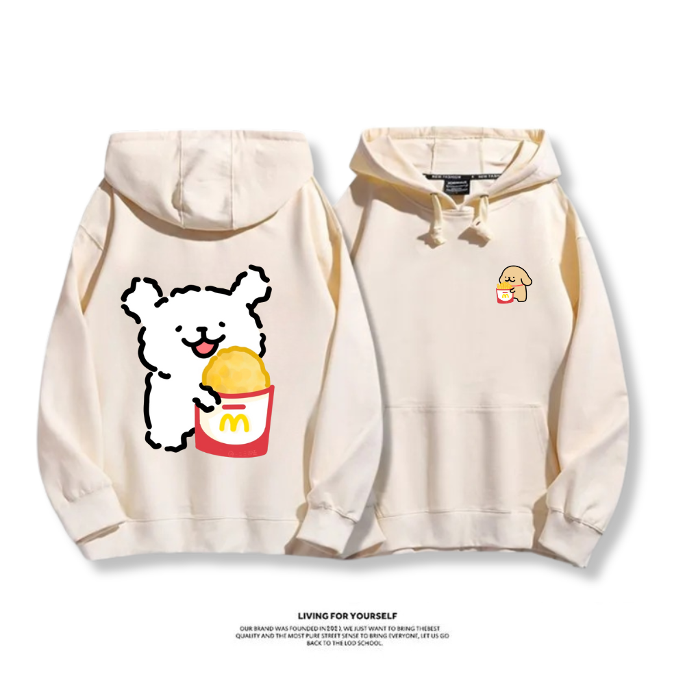 線條小狗 2025秋冬新款 親子情侶男女連帽衛衣