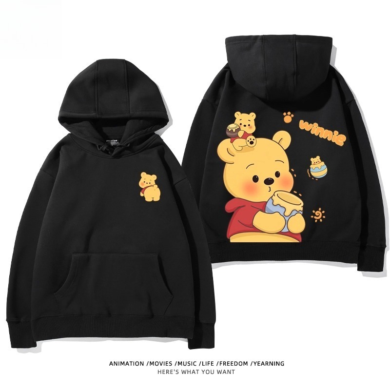 小熊維尼 聯名衛衣2025秋冬新款親子情侶裝連帽衛衣