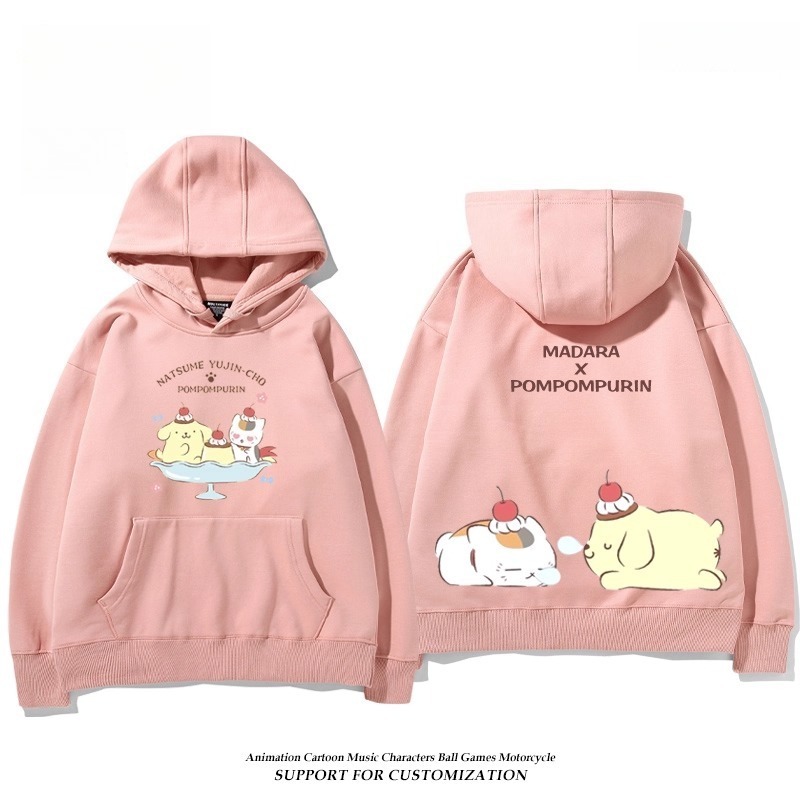 夏目友人帳貓咪老師X三麗鷗新款 親子情侶男女連帽衛衣