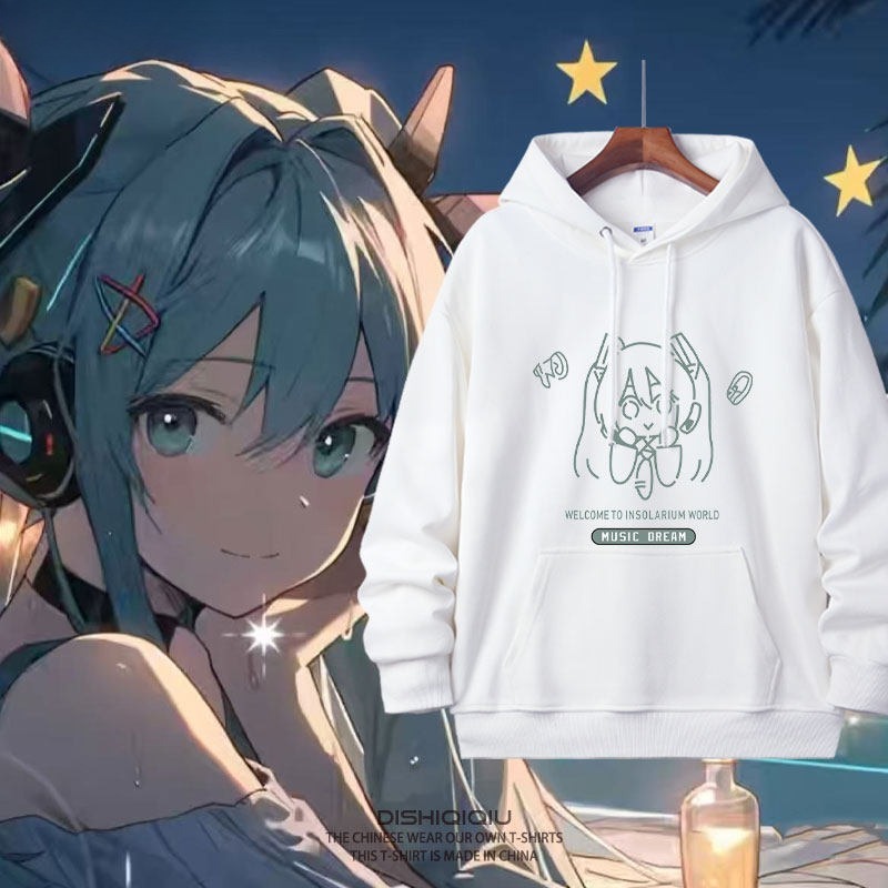 初音未來 聯名衛衣新款 親子情侶裝連帽衛衣