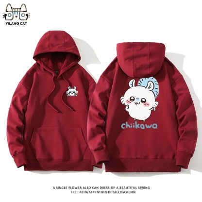 Chiikawa聯名衛衣2025秋冬新款親子情侶裝連帽衛衣