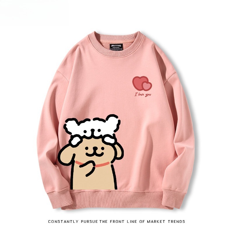 線條小狗 聯名親子情侶裝 圓領長袖