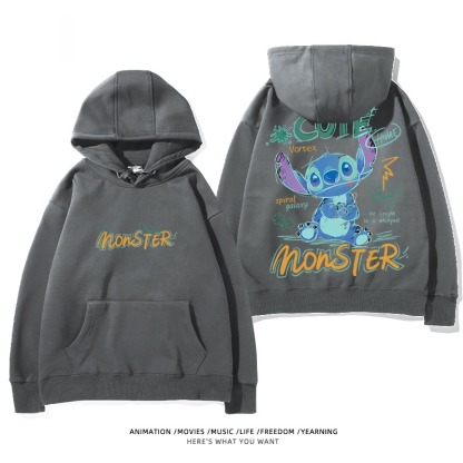 馴龍高手聯名史迪仔新款 親子情侶男女款連帽衛衣