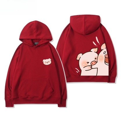 LuLu豬新款 親子情侶男女連帽衛衣