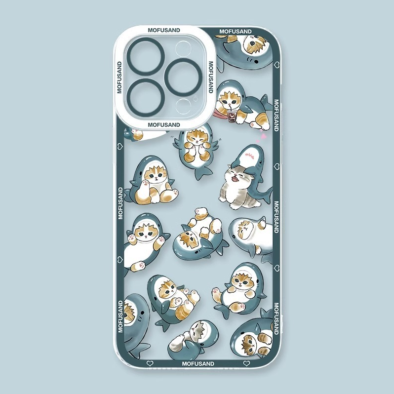 蘋果 系列Mofusand鯊魚貓天使眼透明防摔軟殼