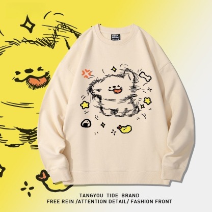 線條小狗 聯名衛衣2026秋冬新款親子情侶裝 圓領長袖/連帽衛衣