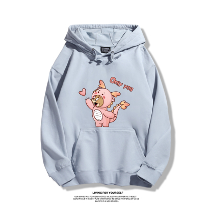 貓和老鼠聯名衛衣2023秋冬新款親子情侶裝薄絨款連帽衛衣