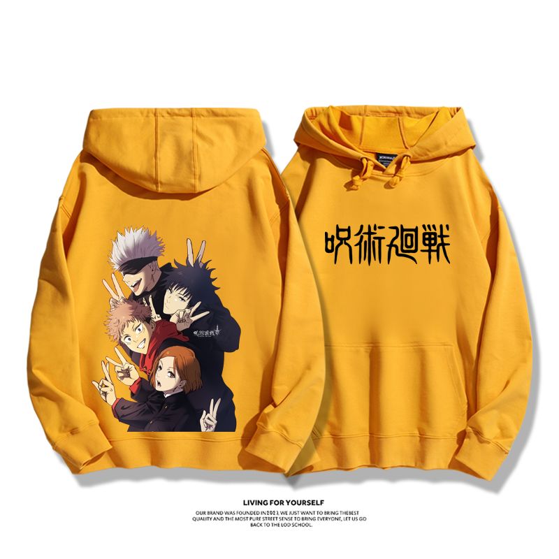 咒術迴戰聯名衛衣2023秋冬新款親子情侶裝薄絨款連帽衛衣
