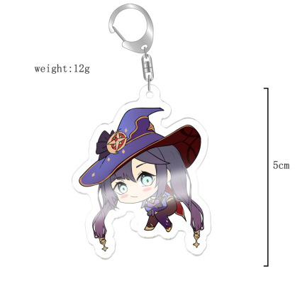 原神八重神子魈可莉刻晴亞克力萬葉熒七七鍾離亞力克鑰匙扣掛飾【單買三件起送】
