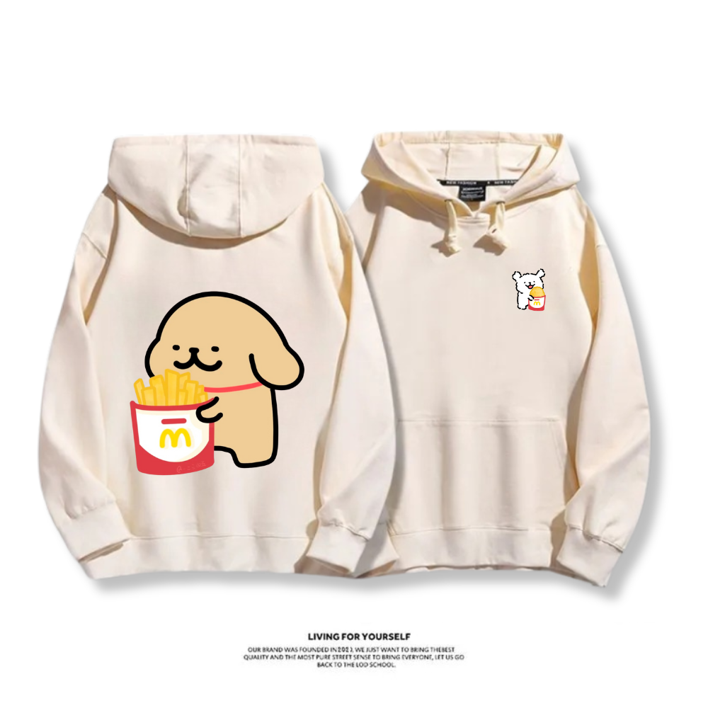 線條小狗 2025秋冬新款 親子情侶男女連帽衛衣