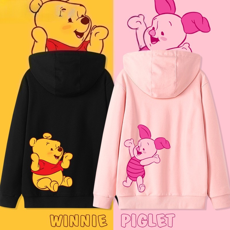 小熊維尼新款 親子情侶男女連帽衛衣