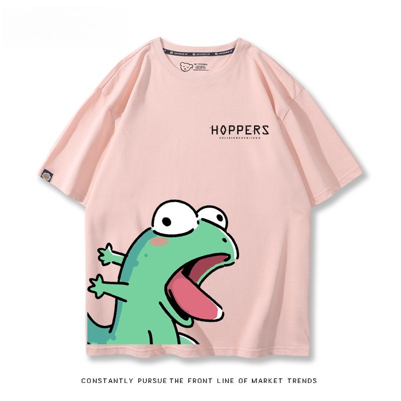 河狸世界 2026親子情侶男女同款 印花短袖T恤