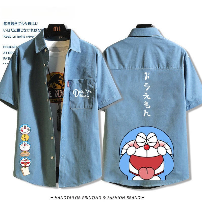 機器貓小叮噹 周邊薄款印花短袖襯衫