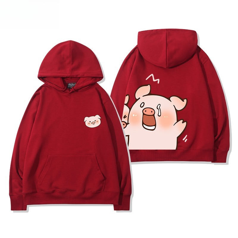 LuLu豬新款 親子情侶男女連帽衛衣