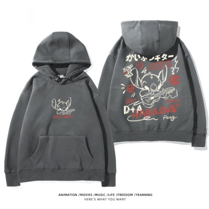 馴龍高手聯名史迪仔新款 親子情侶男女款連帽衛衣