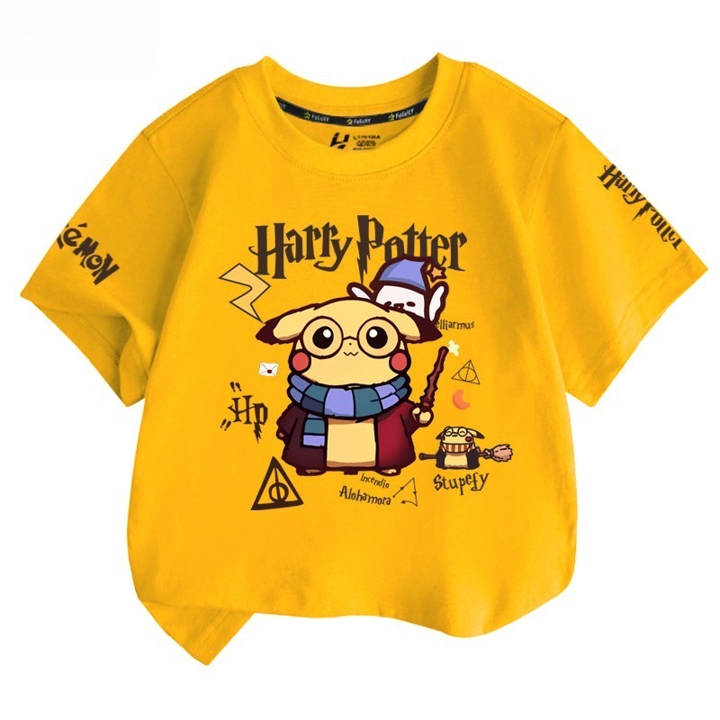 皮卡丘X哈利波特 2026親子情侶男女同款 印花短袖T恤