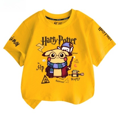 皮卡丘X哈利波特 2026親子情侶男女同款 印花短袖T恤