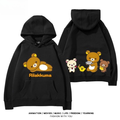 日系拉拉熊 聯名衛衣新款 親子情侶裝連帽衛衣