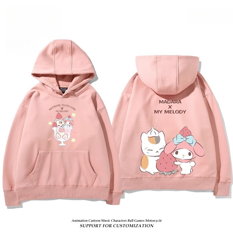 夏目友人帳貓咪老師X三麗鷗新款 親子情侶男女連帽衛衣