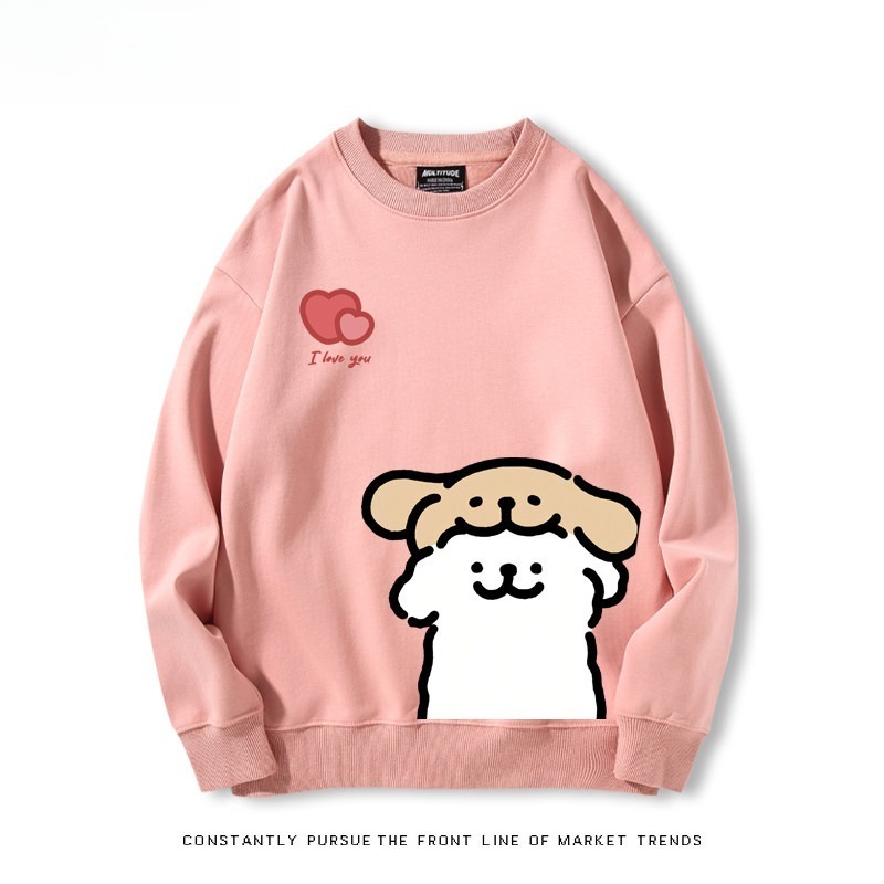 線條小狗 聯名親子情侶裝 圓領長袖