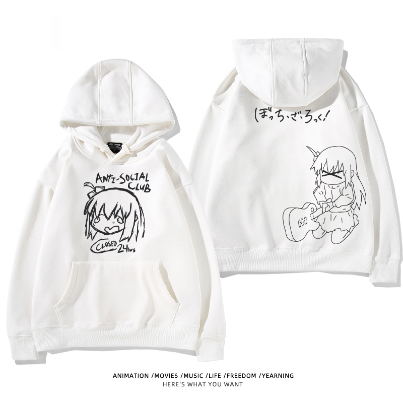 孤獨搖滾 聯名衛衣2024秋冬新款親子情侶裝薄絨款連帽衛衣