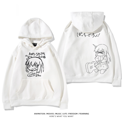 孤獨搖滾 聯名衛衣2024秋冬新款親子情侶裝薄絨款連帽衛衣