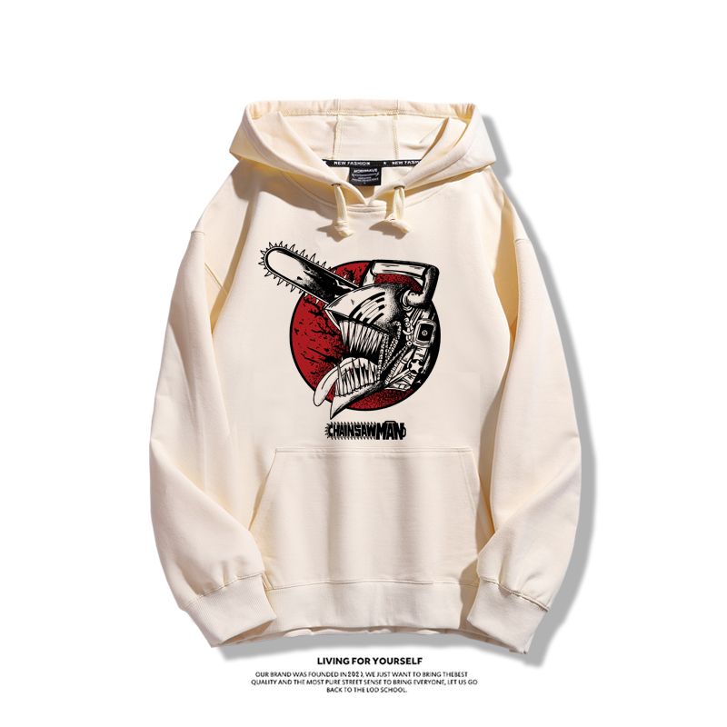 鏈鋸人聯名衛衣2023秋冬新款親子情侶裝薄絨款連帽衛衣