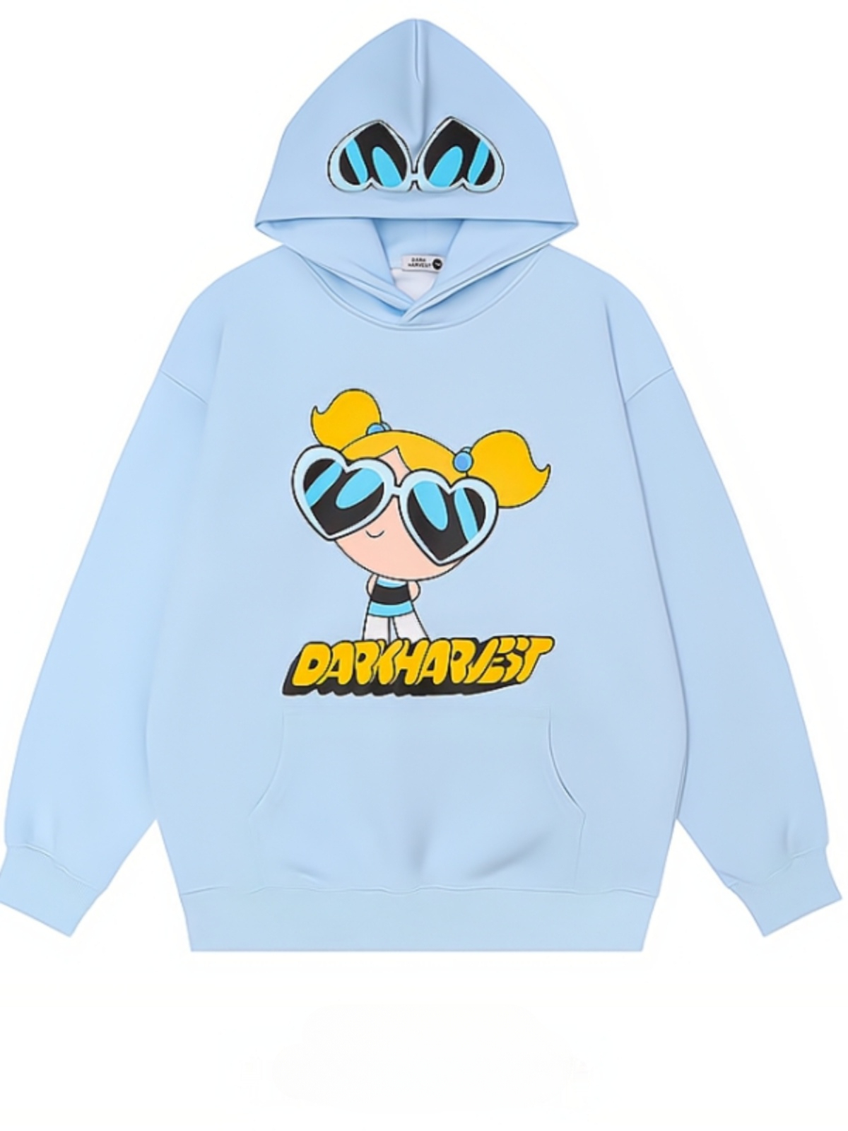 飛天小女警聯名衛衣2024秋冬新款親子情侶裝薄絨款連帽衛衣