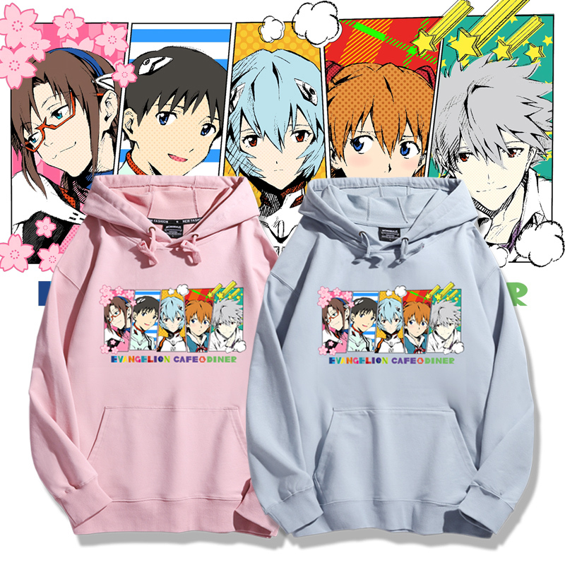 EVA新世紀福音戰士聯名衛衣2023秋冬新款親子情侶裝薄絨款連帽衛衣