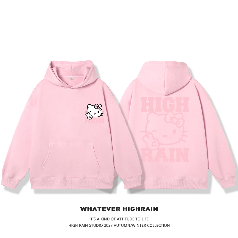 HelloKitty新款 寬鬆百搭 秋冬款 寬鬆連帽衛衣