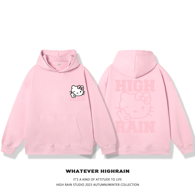 HelloKitty新款 寬鬆百搭 秋冬款 寬鬆連帽衛衣