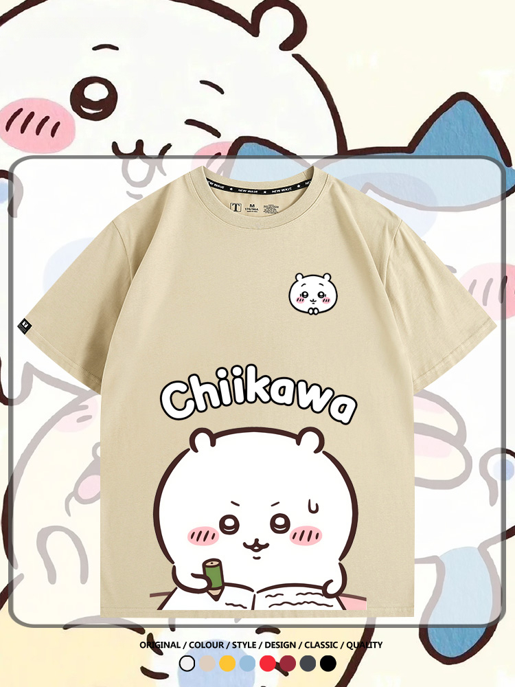 Chiikawa日系萌系吉伊卡哇可愛小八烏薩奇聯名短袖夏男T恤衫
