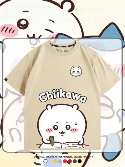 Chiikawa日系萌系吉伊卡哇可愛小八烏薩奇聯名短袖夏男T恤衫