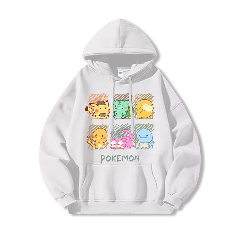寶可夢 聯名衛衣2024秋冬新款親子情侶裝薄絨款連帽衛衣