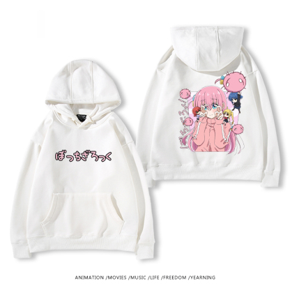 孤獨搖滾 聯名衛衣2024秋冬新款親子情侶裝薄絨款連帽衛衣