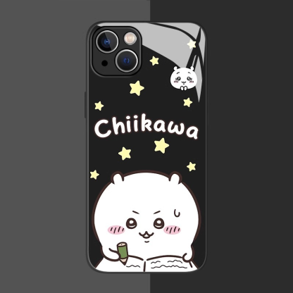 Chiikawa情侶新款高清全包防摔玻璃殼