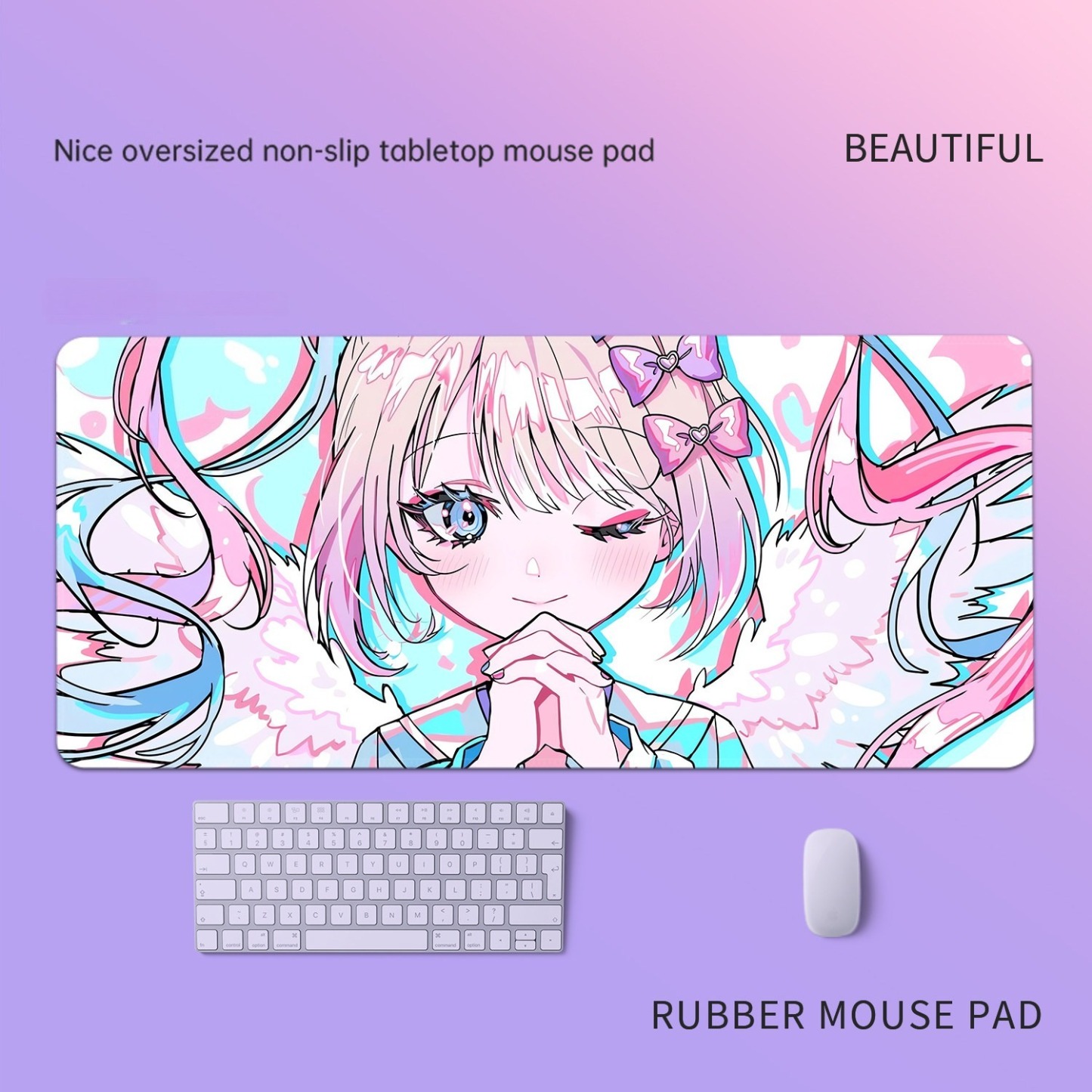 主播女孩重度依賴 主題桌墊 布質滑鼠墊