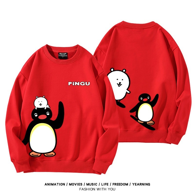 Pingu企鵝家族聯名親子情侶裝 圓領長袖