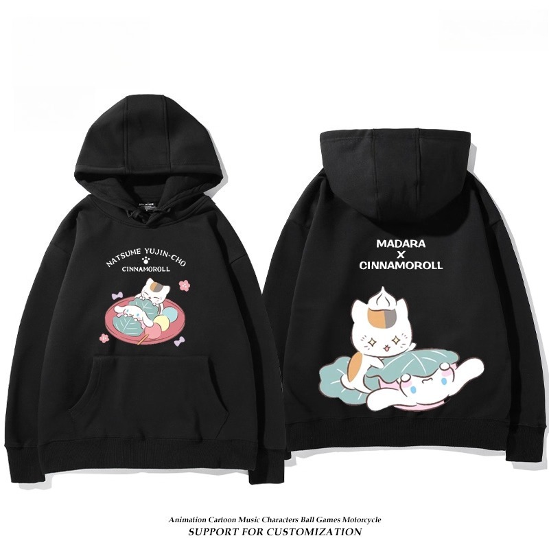 夏目友人帳貓咪老師X三麗鷗新款 親子情侶男女連帽衛衣