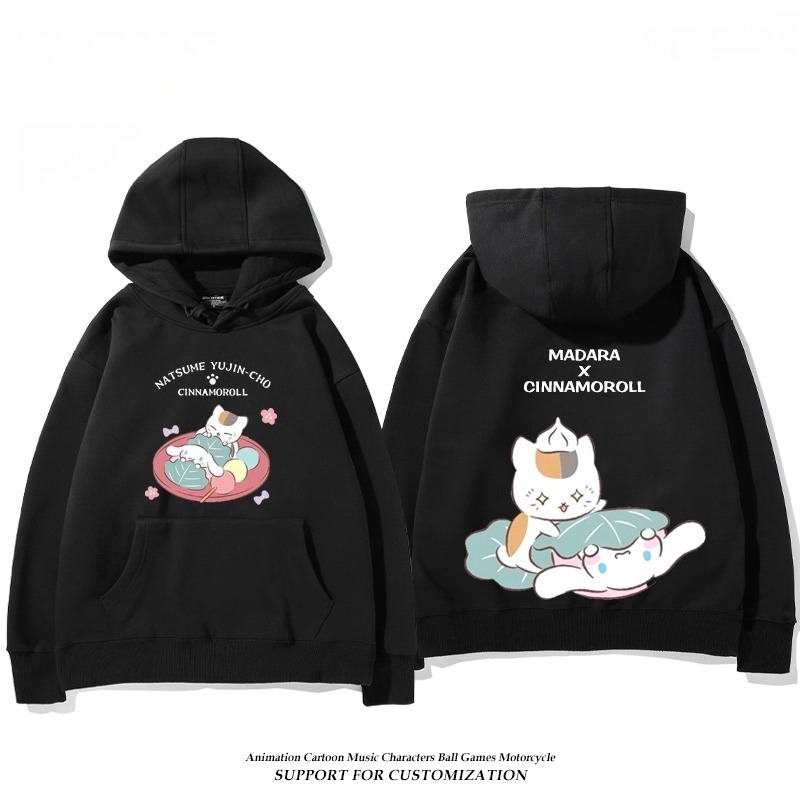 夏目友人帳貓咪老師X三麗鷗新款 親子情侶男女連帽衛衣