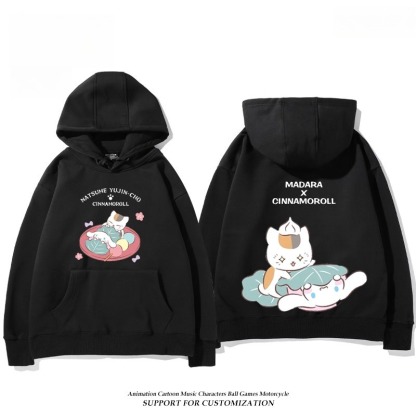 夏目友人帳貓咪老師X三麗鷗新款 親子情侶男女連帽衛衣