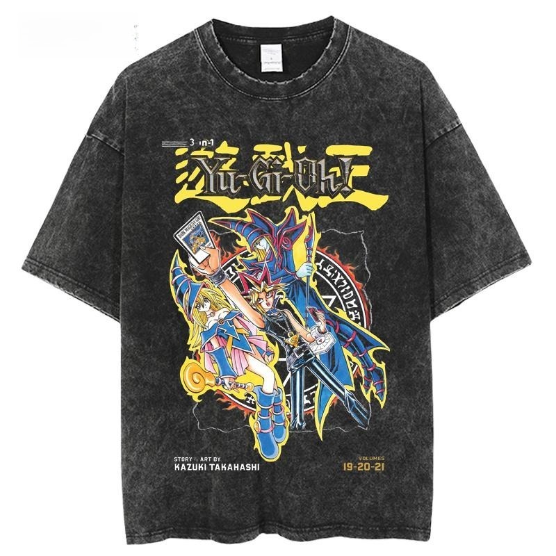 遊戲王水洗做舊  印花水洗短袖