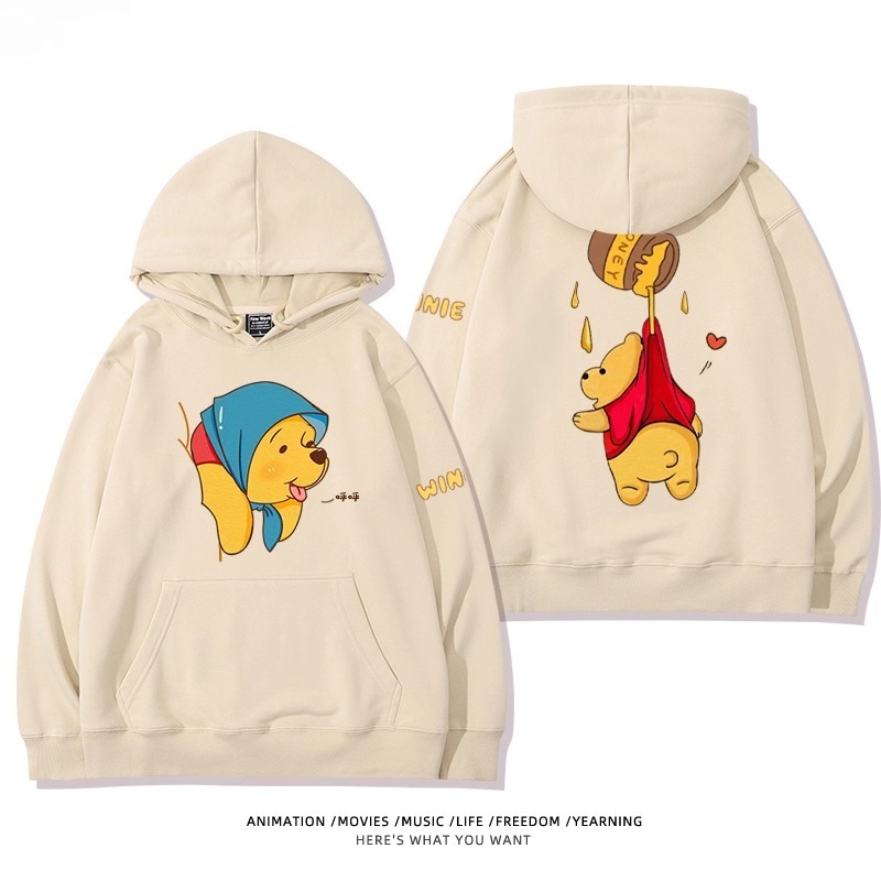 小熊維尼 聯名衛衣2025秋冬新款親子情侶裝連帽衛衣