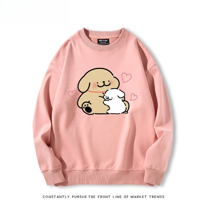 線條小狗 聯名親子情侶裝 圓領長袖