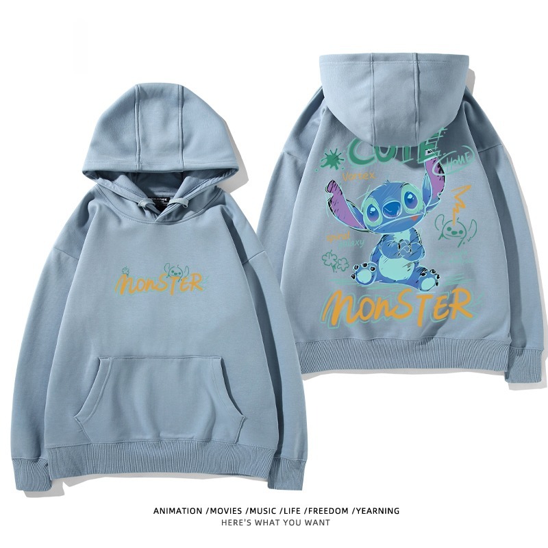 馴龍高手聯名史迪仔新款 親子情侶男女款連帽衛衣